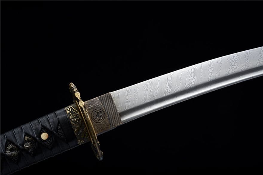 武具　刀装具　日本刀　模造刀　 肋差   短刀 【御魂】 文様鋼ねじれ紋様侍刀