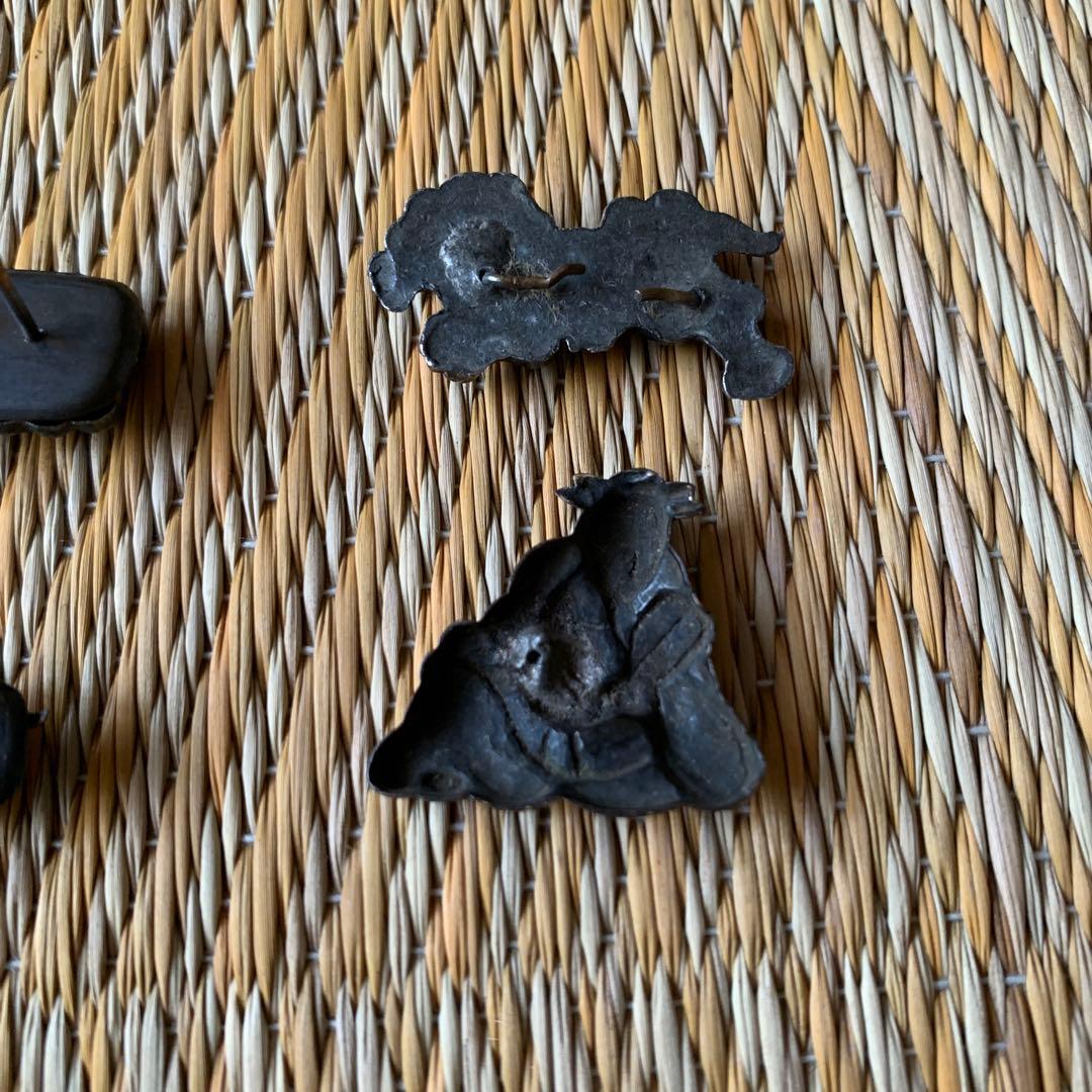 前金具 目貫 金工 人物 アワビ 獅子 魚