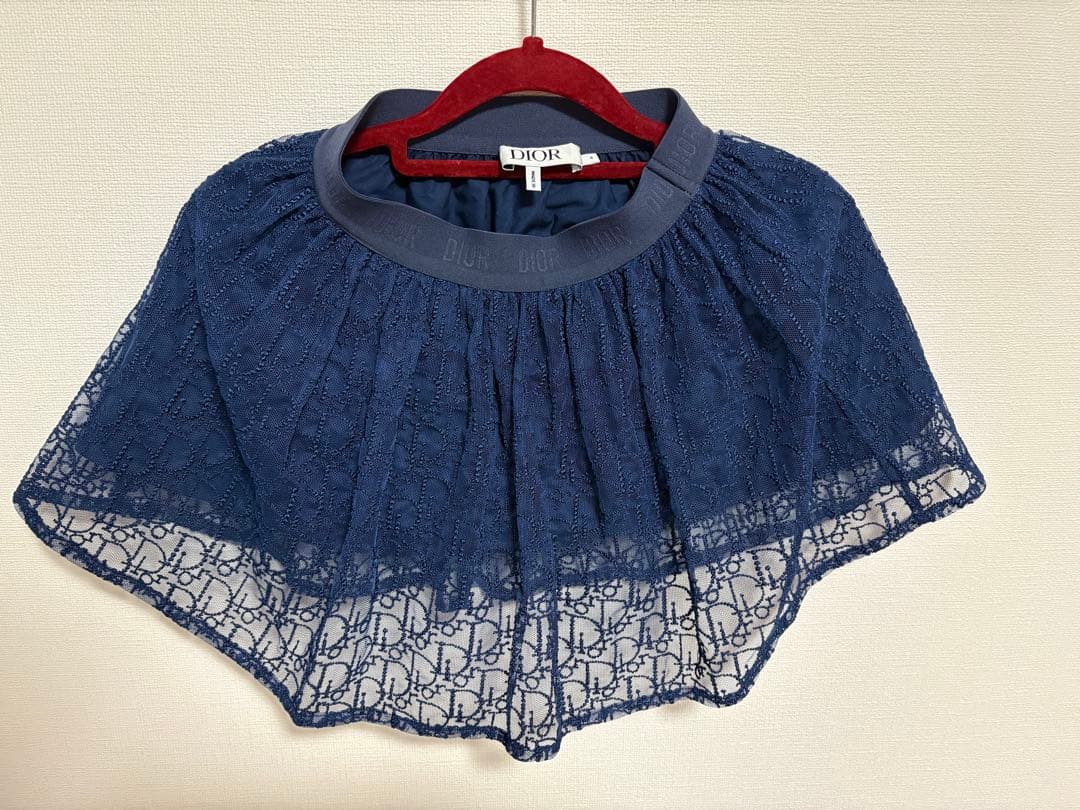 Dior ネイビー レース フレアスカート