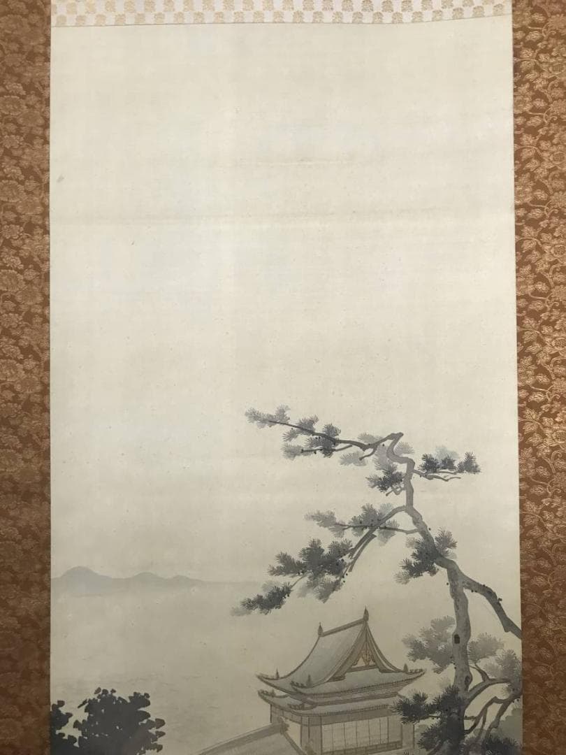 模写】橋本雅邦/早春図/山水人物図/掛軸/名家伝来/AB-766 - メルカリ
