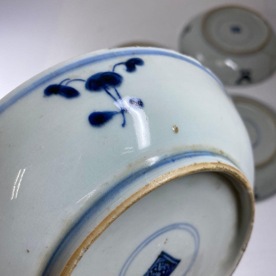 中国清時代 新渡青花龍図中皿 木箱付 直径約16㎝ 東Y7-0326☆2Fの通販