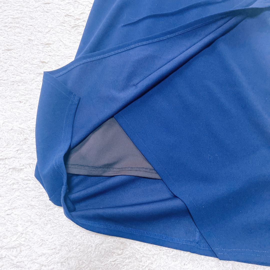 美品　タダシショージ　レース切替Ｖネック　キャップスリーブドレス　近年モデル　S