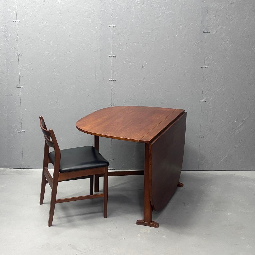 英国 ヴィンテージ チーク ゲートレッグ ドロップリーフ ダイニングテーブル