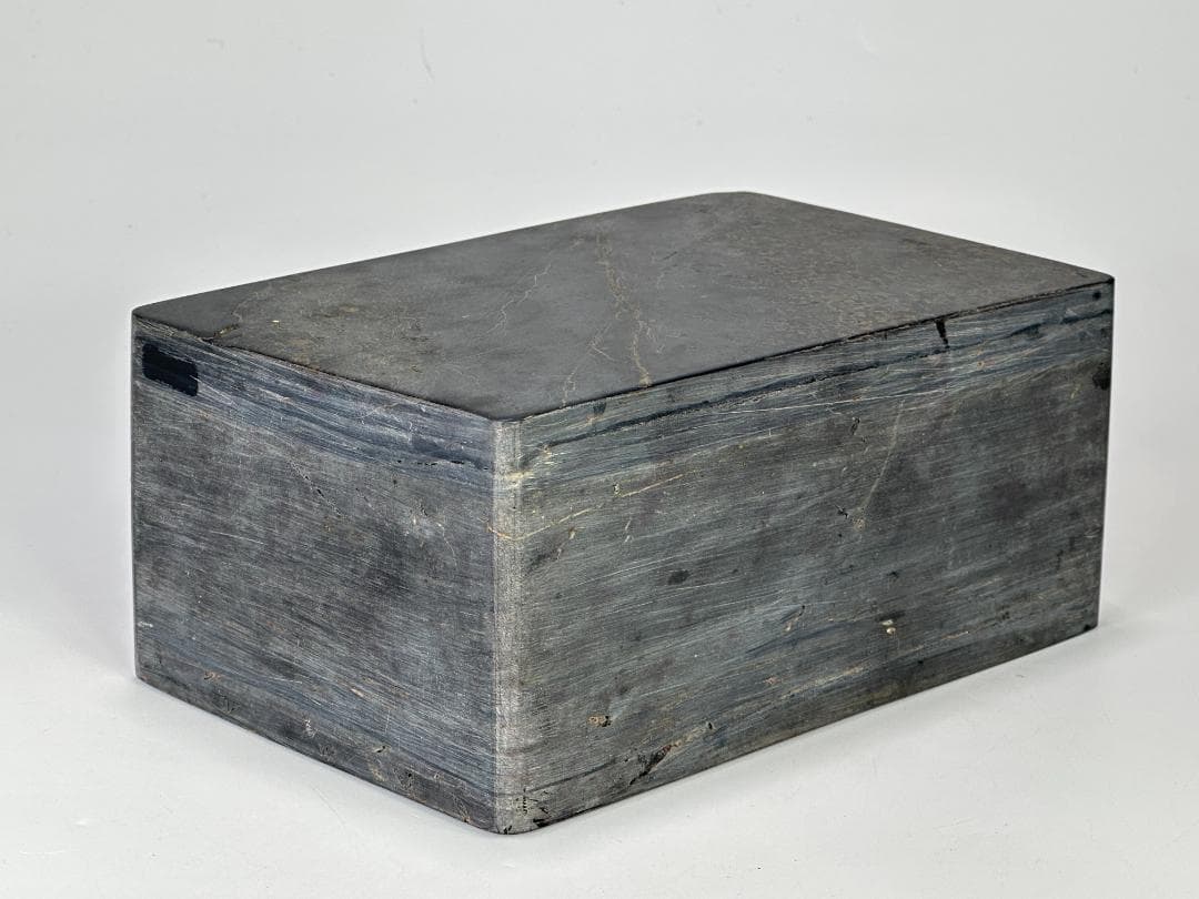 中国美術 書道具 文房具 古硯 歙州硯 金星 板硯 共箱 時代物 書道