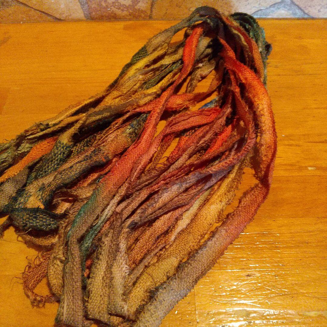 ②tantan⑦ジャンクジャーナル素材。手染め生地耳。変わり糸