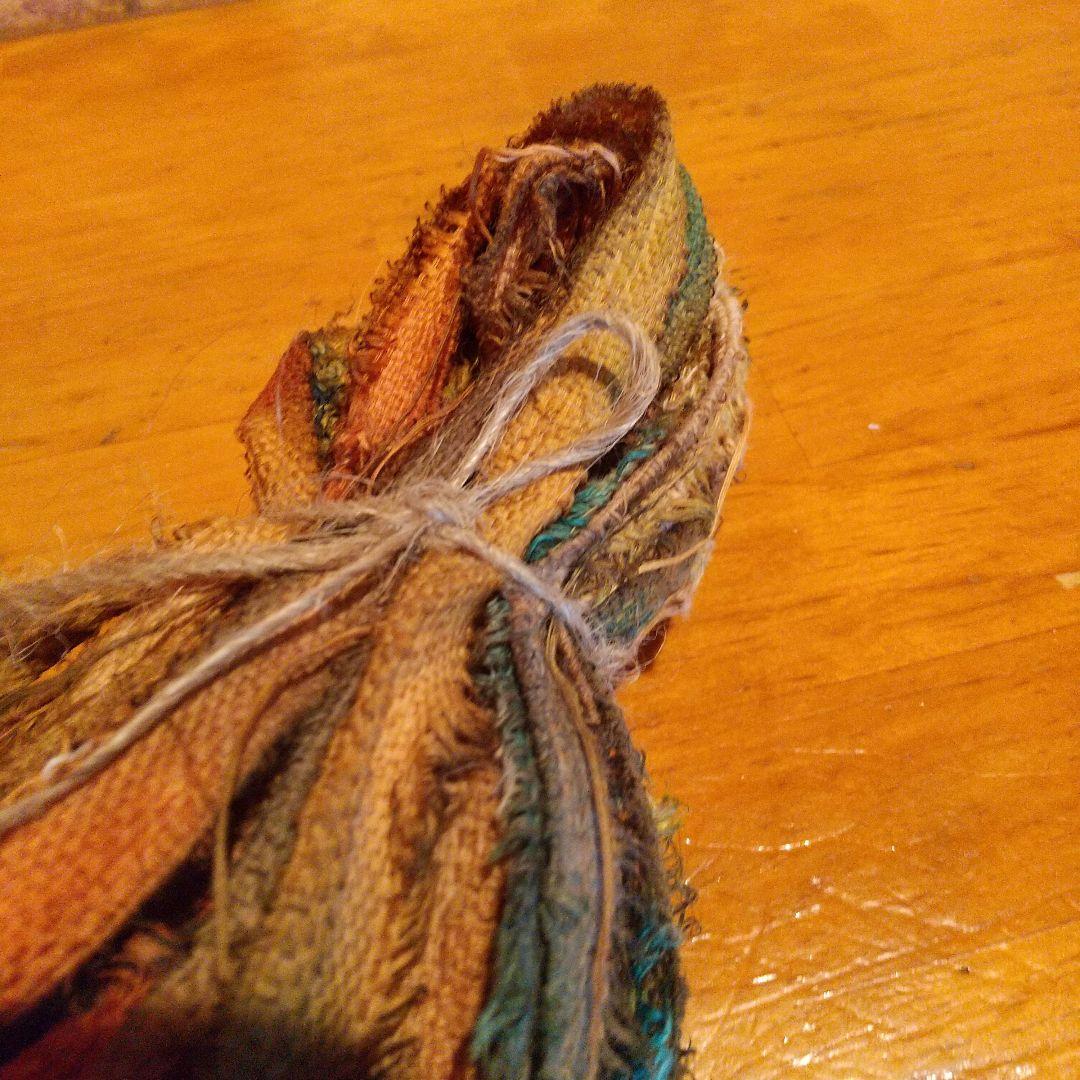 ②tantan⑦ジャンクジャーナル素材。手染め生地耳。変わり糸