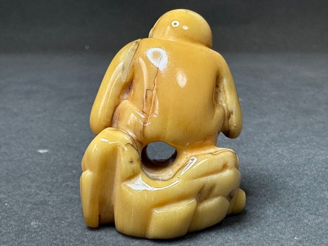 極上 根付 印鑑 天然素材 アンティーク 和彫 置物 骨董 飾り物 古美術品