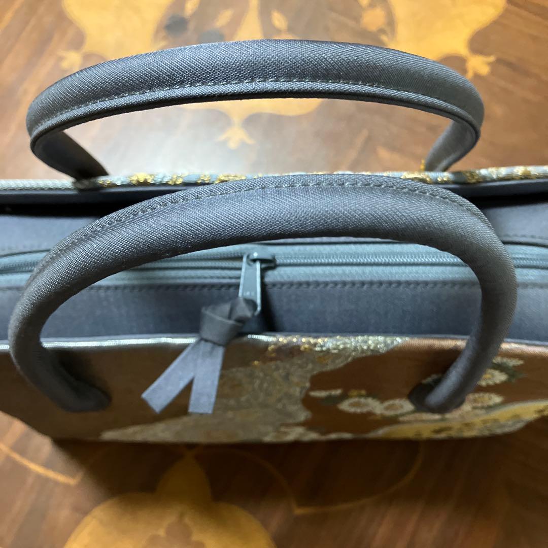 タグ付き未使用品 利休バッグ① 京都西陣織正絹帯地 ＊大判ハンカチはオマケ