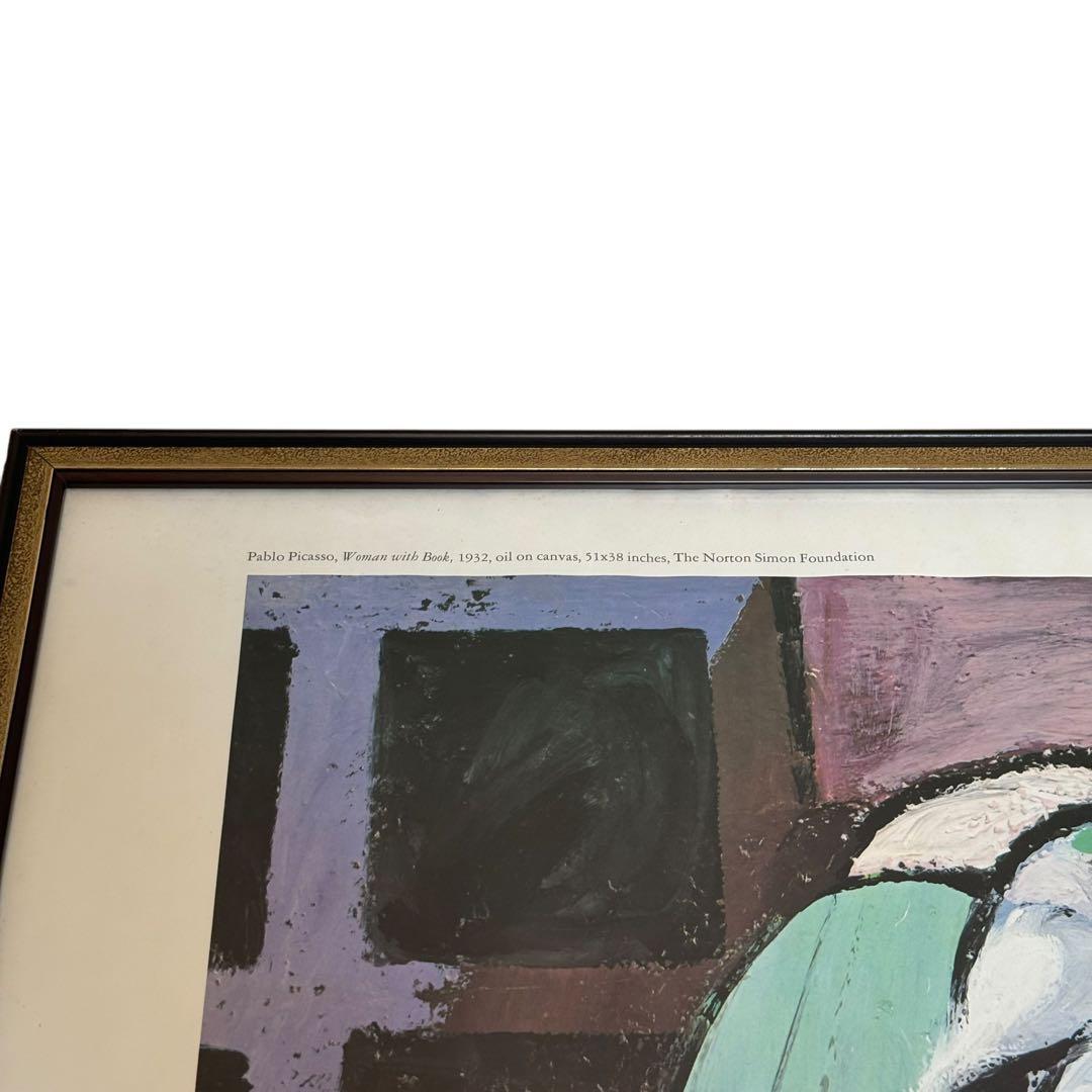 ピカソ 本を読む女 ポスター ヴィンテージ ポストモダン キュビズム