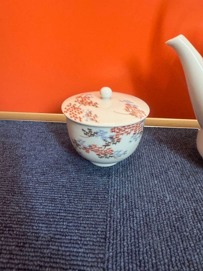 2027 深川製磁 梅文 急須1客 湯呑蓋付1客