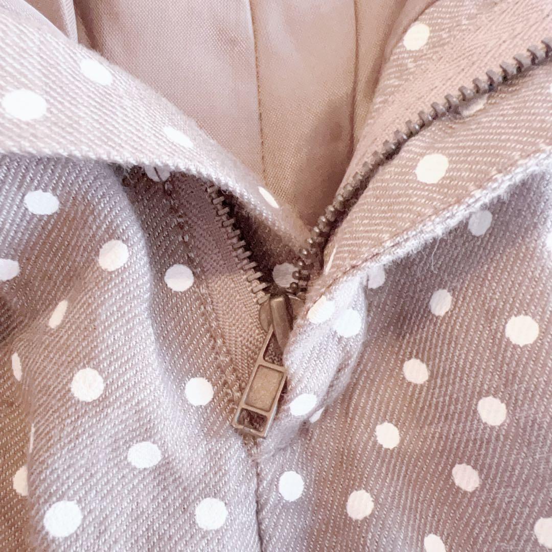 リズリサ ダークブラウン ドット柄 レースフリル キュロット