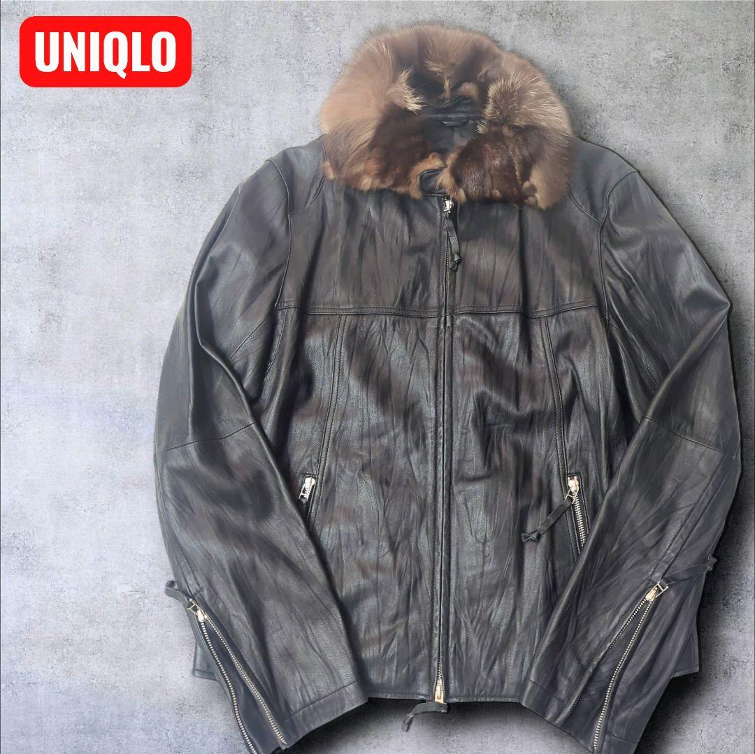 00's OLD UNIQLO オールド ユニクロ ラムレザー ジャケット XL 00's OLD UNIQLO オールド ユニクロ ラムレザー ジャケット XL 00's
