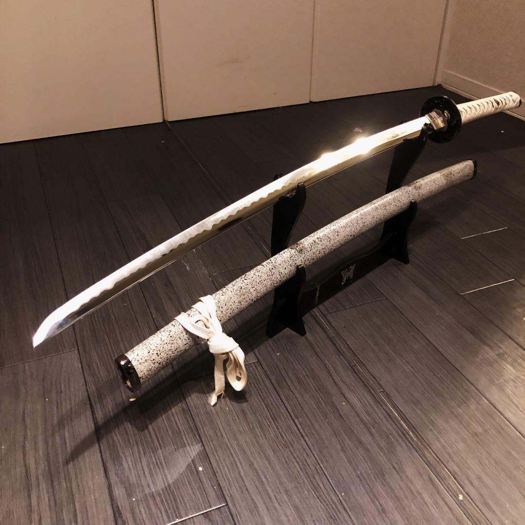 高級模造刀　白拵え　灰鞘　居合刀　太刀　本格模造刀