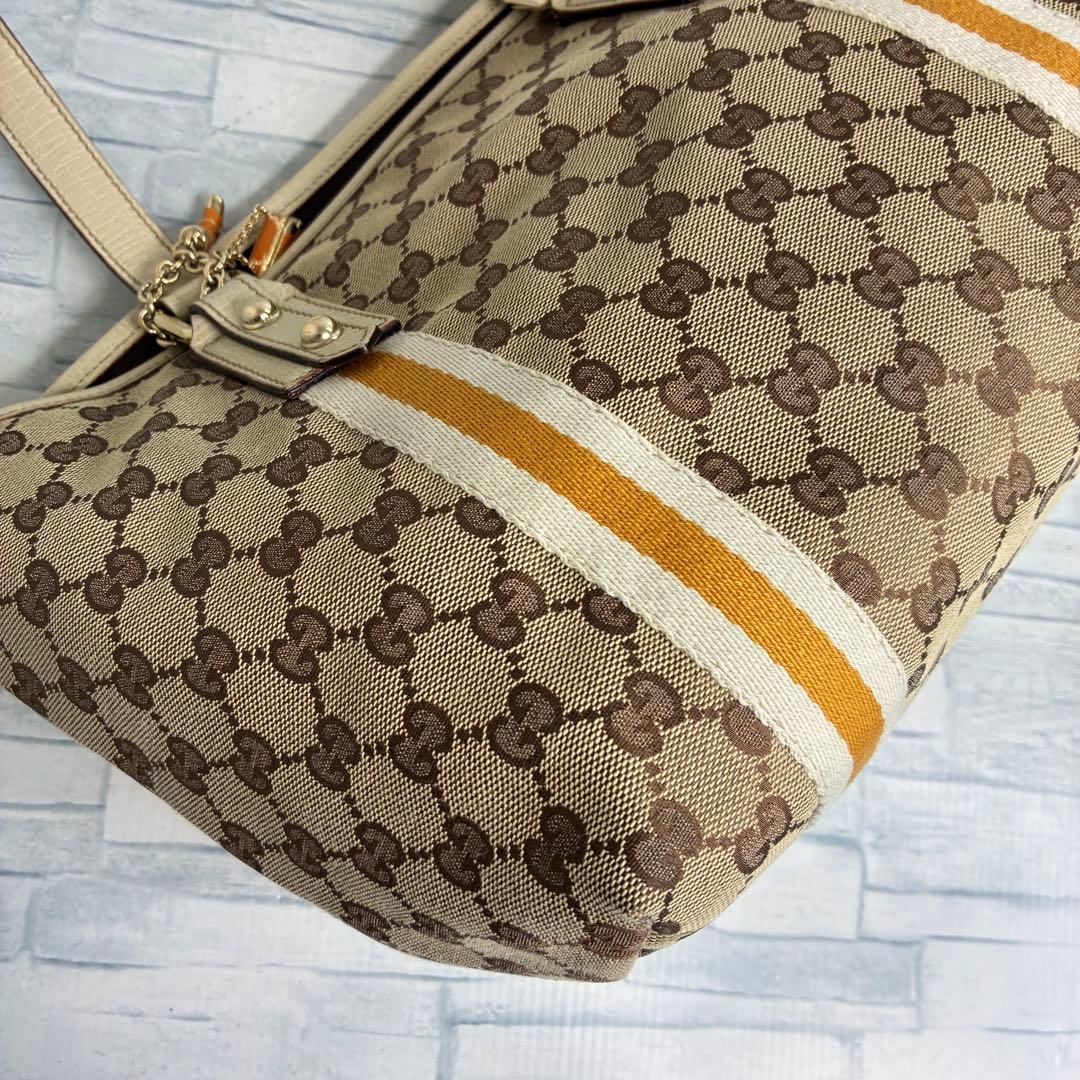 極美品　130 GUCCI グッチ　トートバッグ　ハンドバッグ　GG柄 ks4