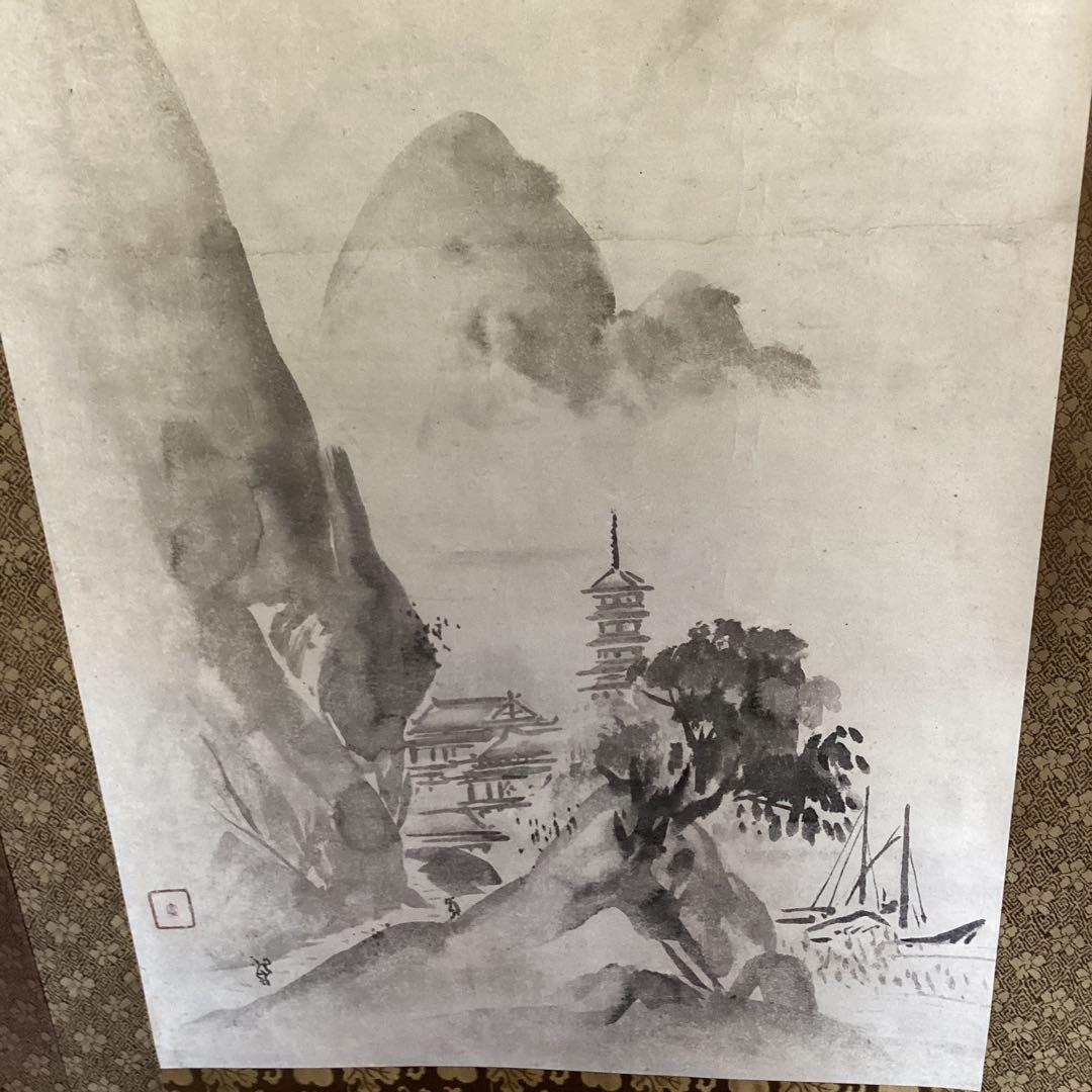 江月宗玩筆 紙本彩色水墨画 4幅対【竹林に鶏図、竹林に