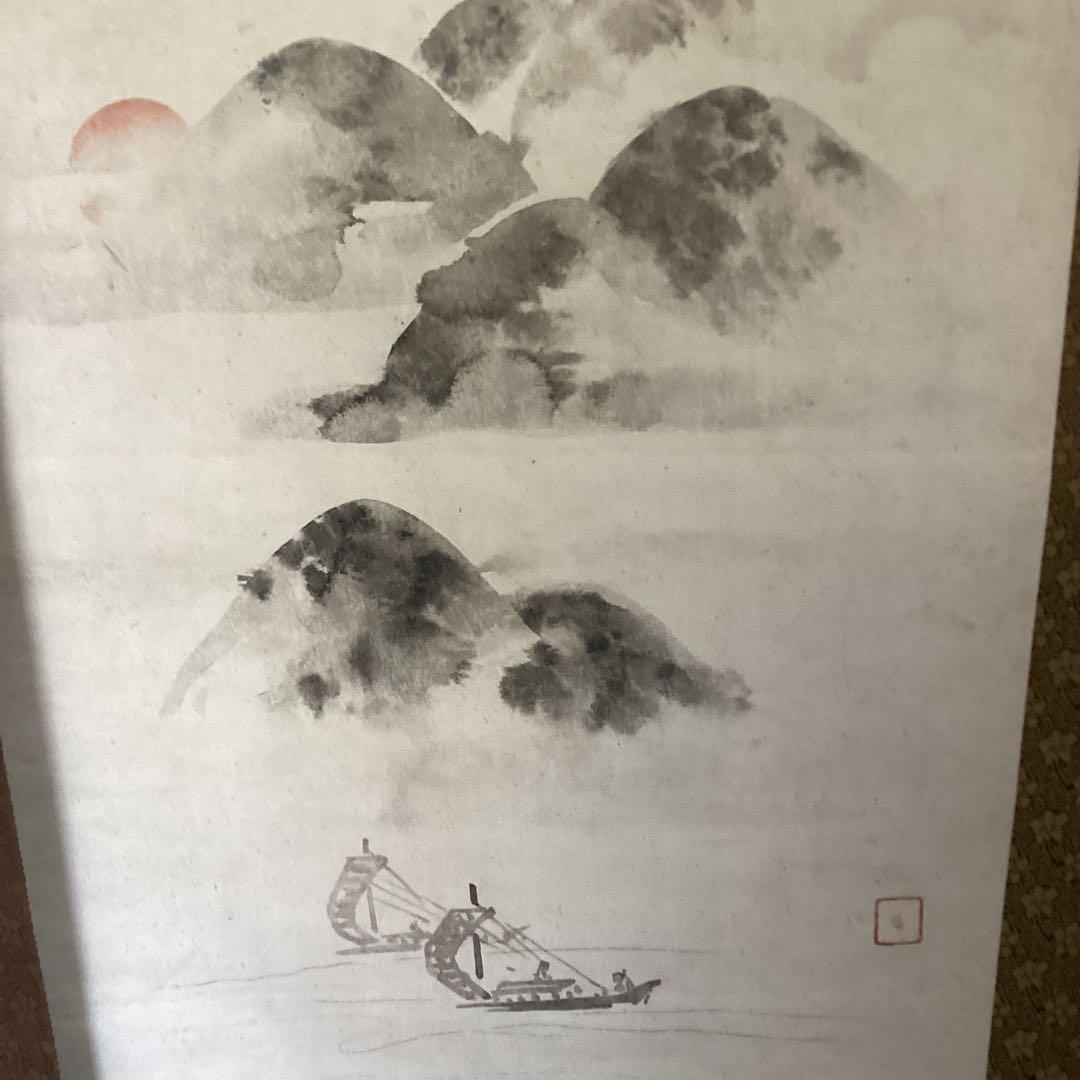 江月宗玩筆 紙本彩色水墨画 4幅対【竹林に鶏図、竹林に