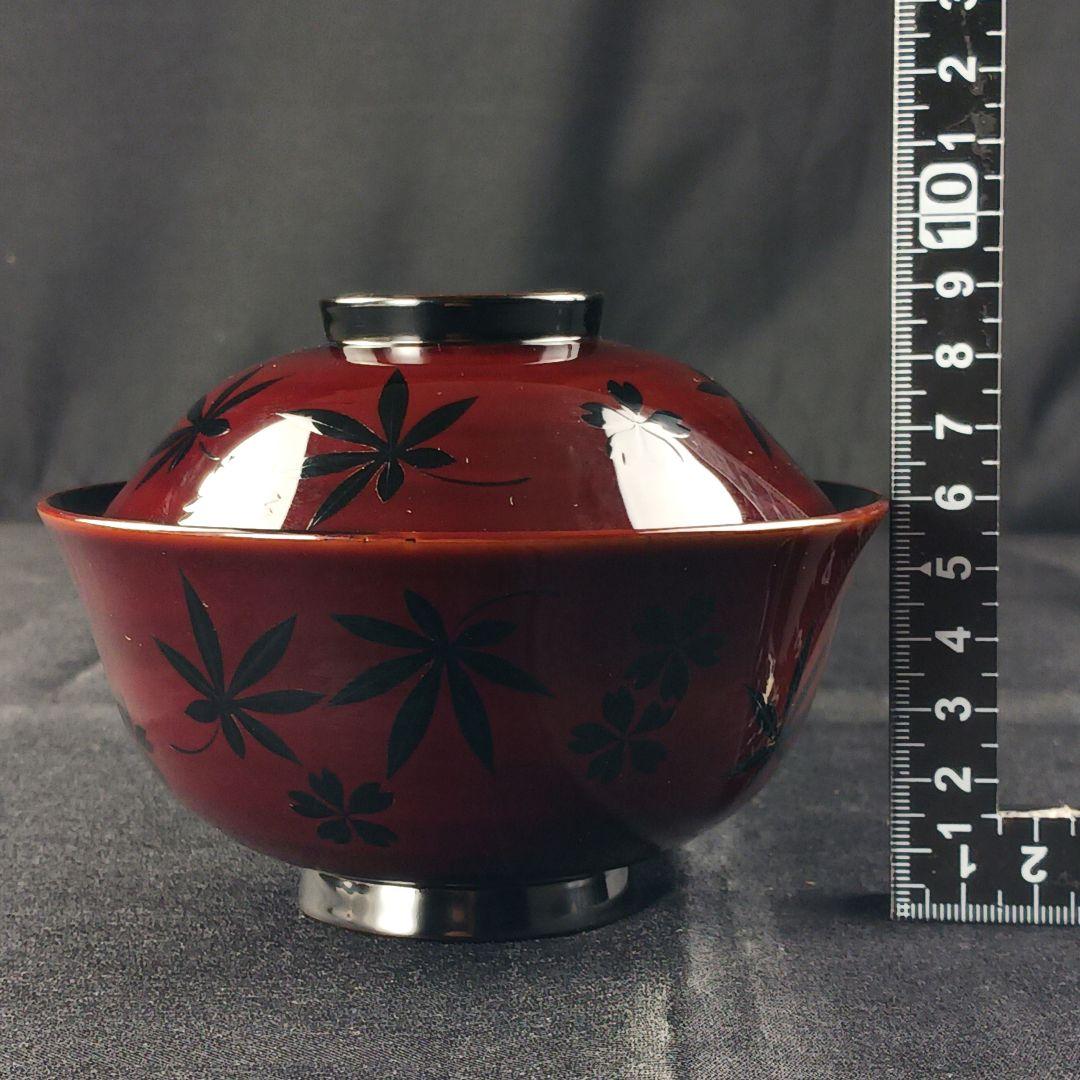 Y3112-2 懐石道具 漆器 金彩 遠山春花蒔絵 椀 7客 共箱