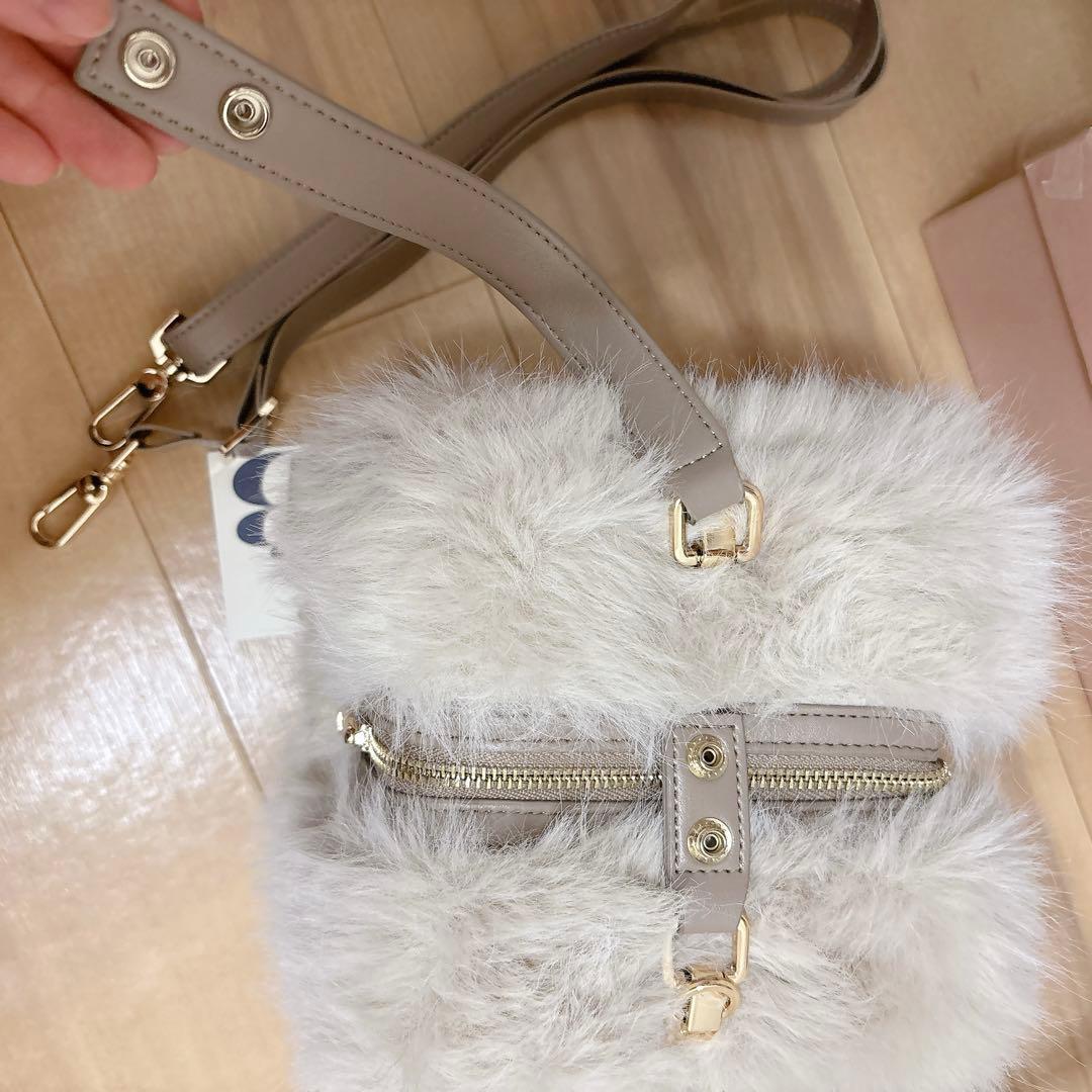 Bibiy ビビィ ファー バッグ ベージュ B. FUR BOX BAG