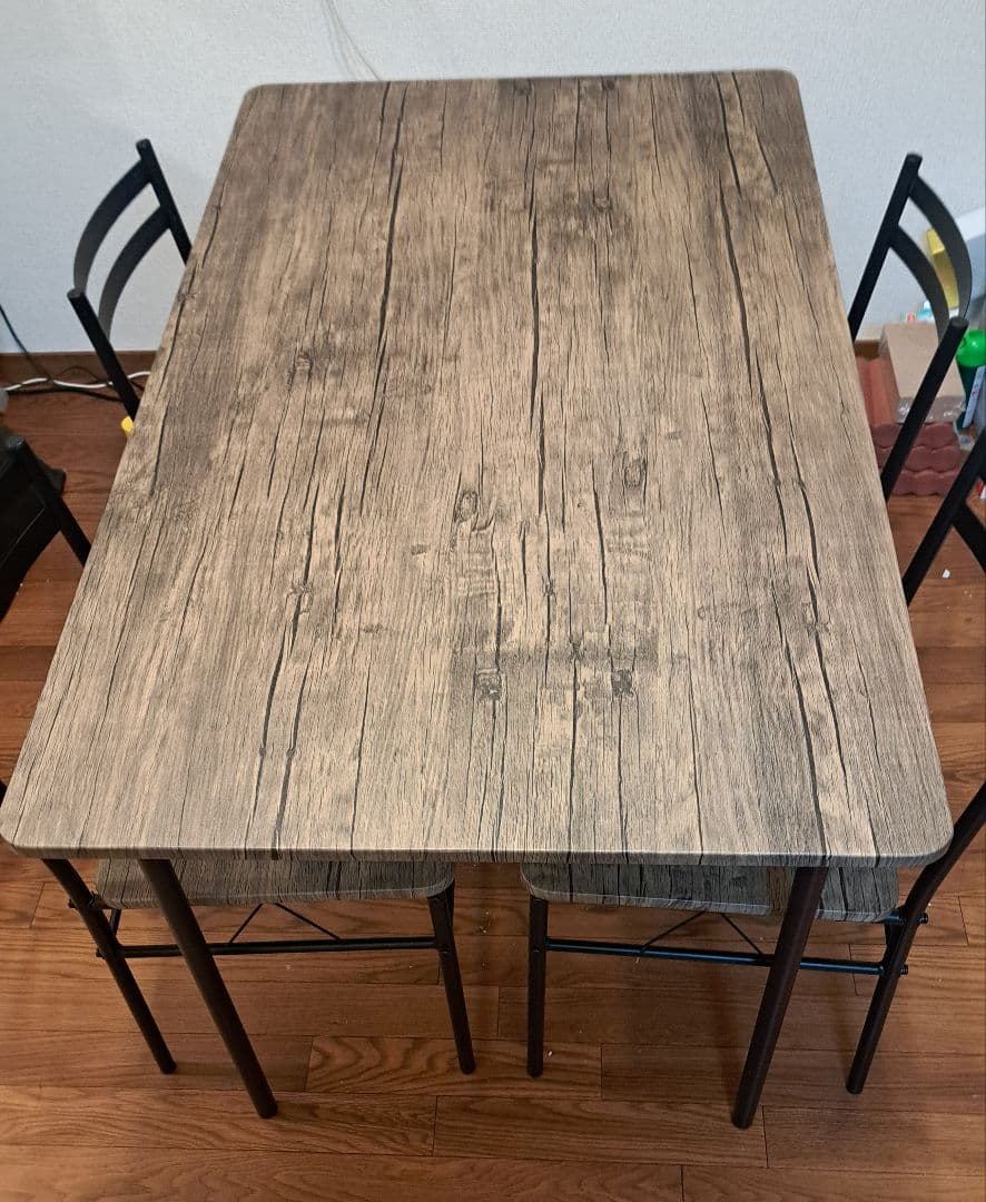 ダイニングテーブルと椅子4脚セット 120㎝×70㎝ ブラウン 木目調 4人掛け