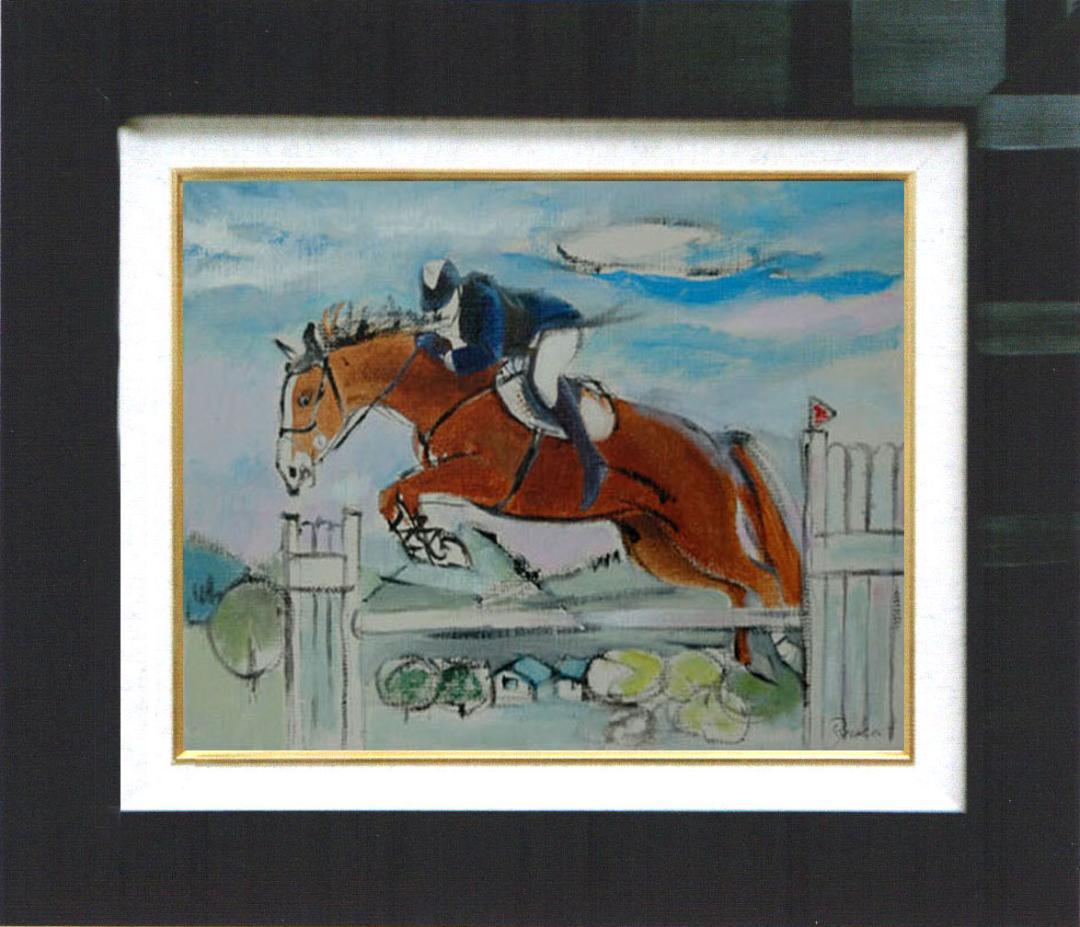 油絵 菅家令子 絵 絵画 インテリア F4-121712 乗馬 馬