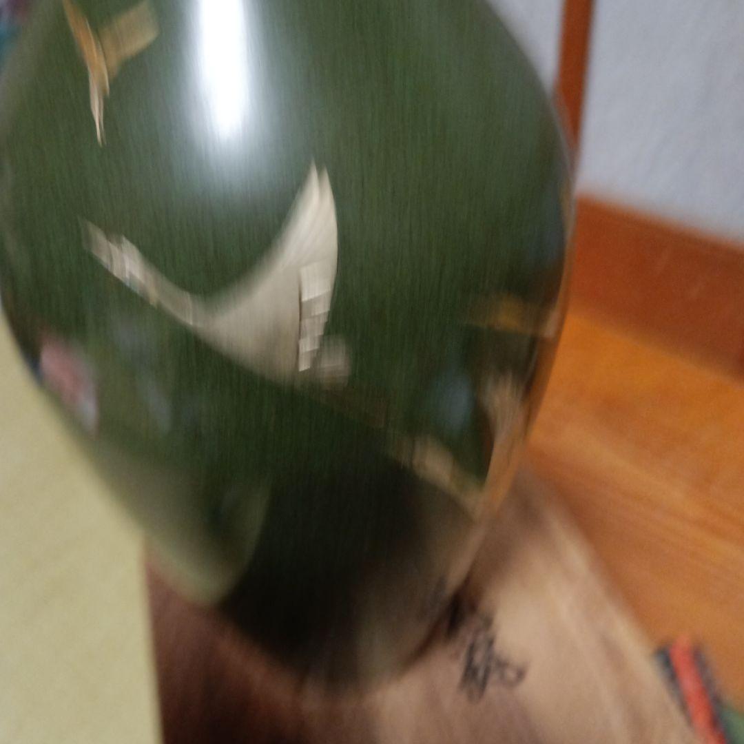 緑色の鶴模様の陶器花瓶 約29cm