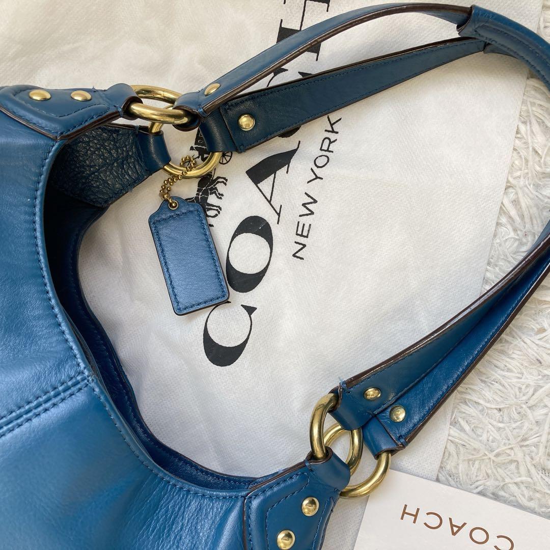 未使用級 vintage coach old tote bag Blue