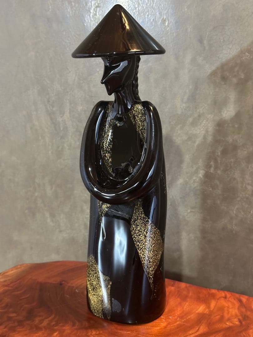 Seguso Murano」黒いガラス製 置物