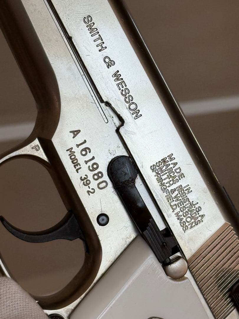 マルシン S&W M39 M39-2 シルバー ホワイトグリップ モデルガン