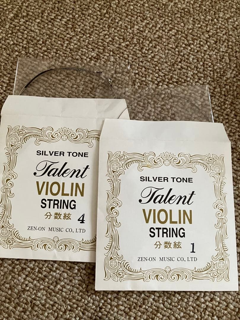 分数バイオリン 3/4　カルロジョルダーノ　未使用分数弦2本付