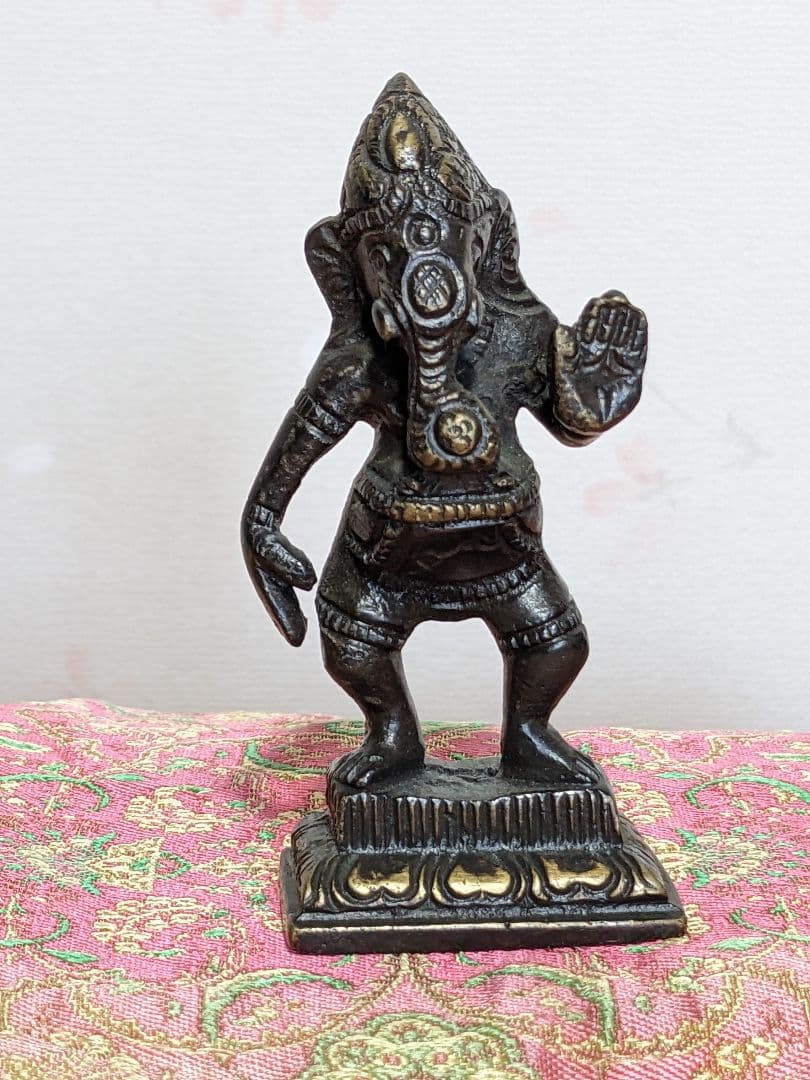 ♢仏教美術 インド 古仏 ガネーシャ 仏像 銅製 コレクション骨董品