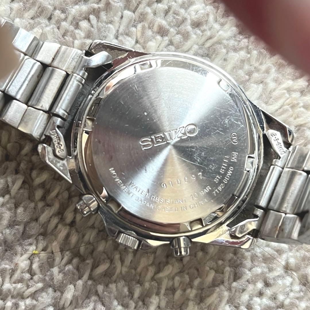 SEIKO クロノグラフ 腕時計 10BAR　7T92-0DW0