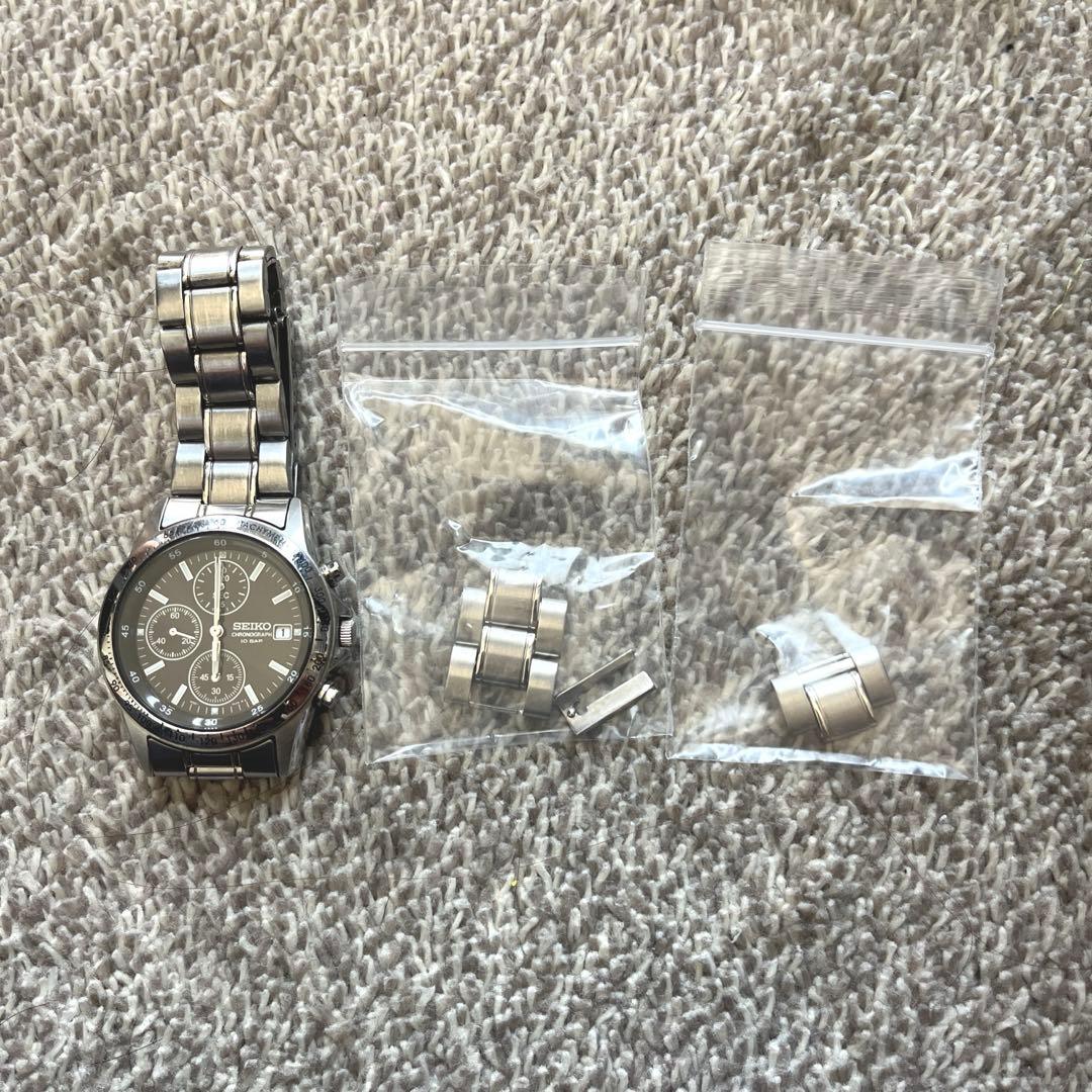 SEIKO クロノグラフ 腕時計 10BAR　7T92-0DW0