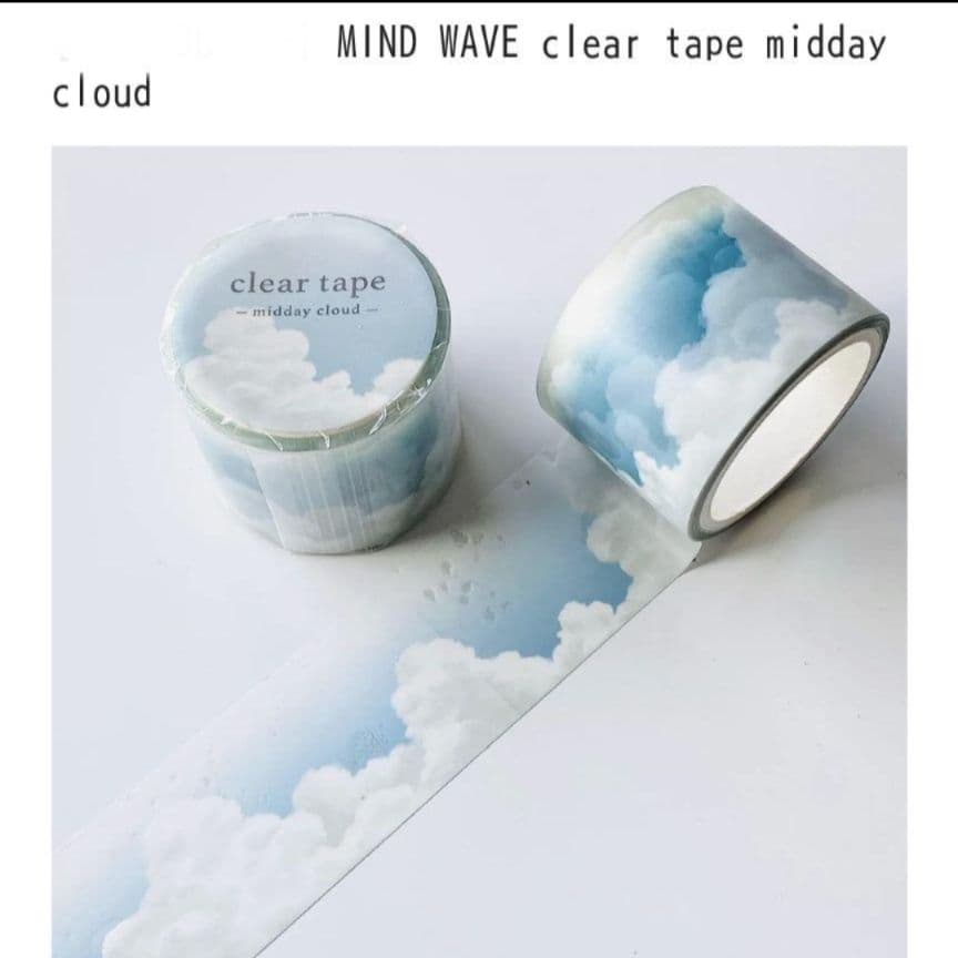 マインドウェイブ クリアテープ 透明マスキングテープ 波 雲 ヤシ 4本