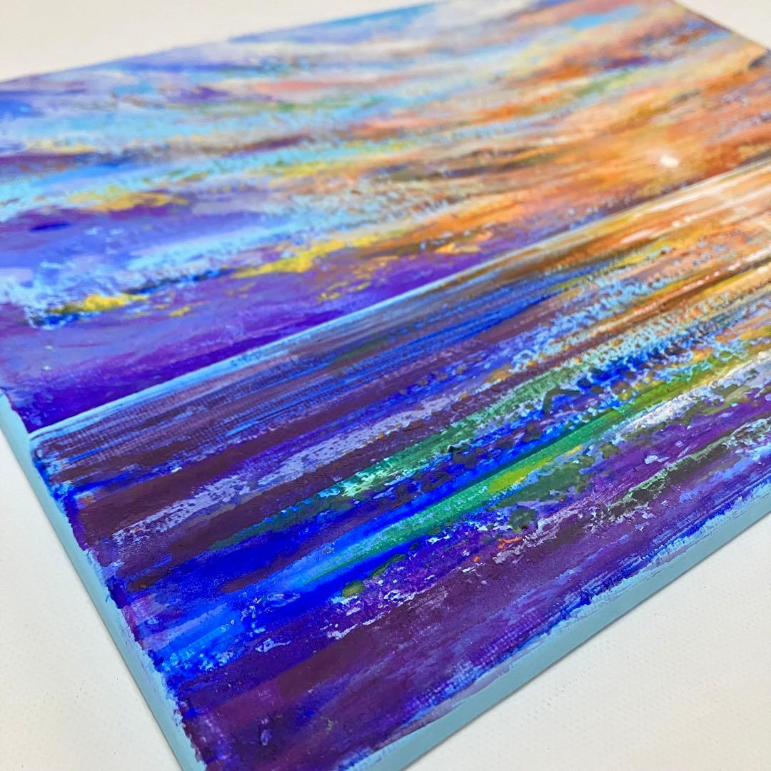 sunset＊絵画　原画　風景画　テクスチャーアート　海　夏　夕日　ハワイ　沖縄