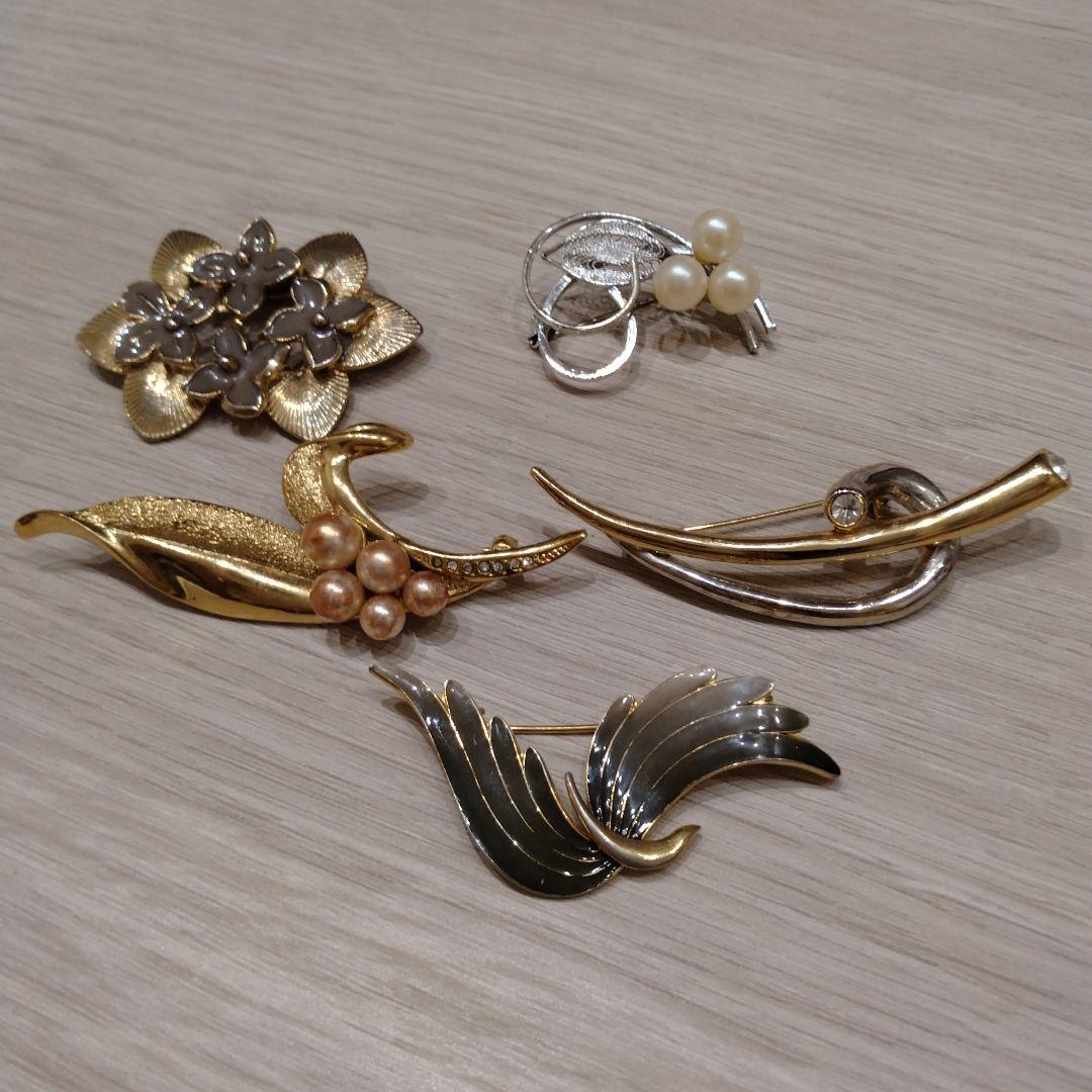 金属製ブローチ5点セット