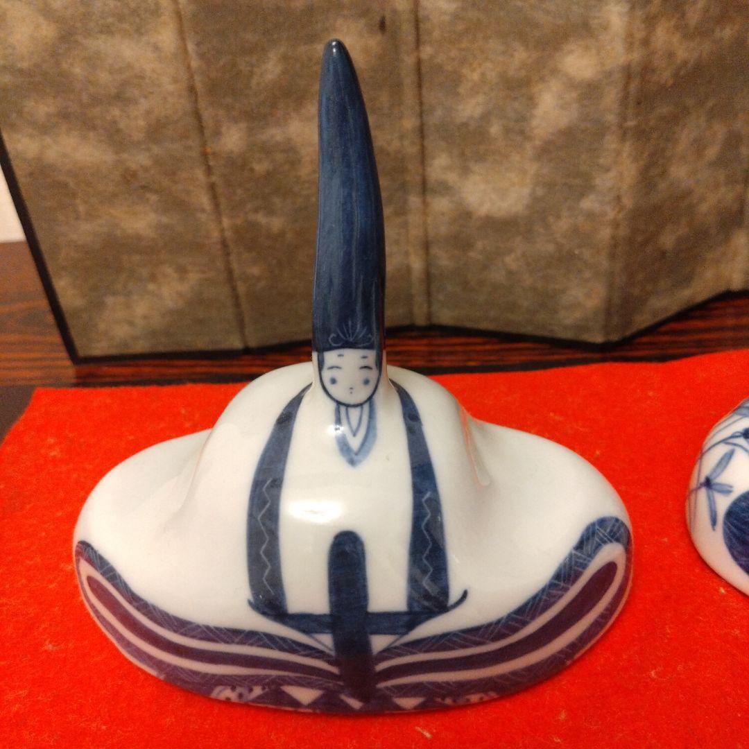 砥部雛　よし窯　雛人形　藍染の雛人形