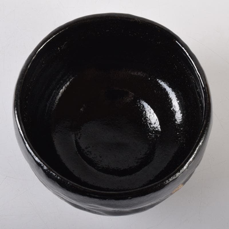 Gojyo様専用 茶道具 楽焼 佐々木松楽作 黒楽茶碗 共布共箱 V 7400