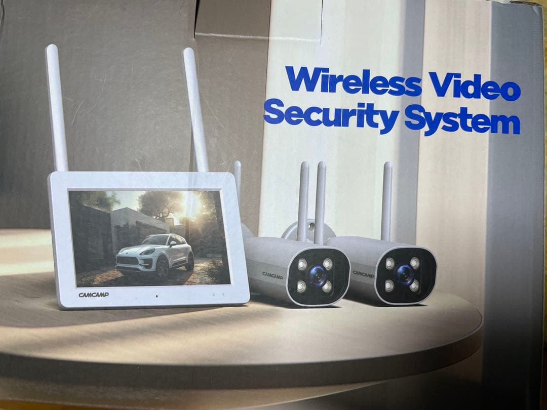 防犯カメラ2台 屋外ワイヤレス CAMCAMP IPSポータブルモニタ一