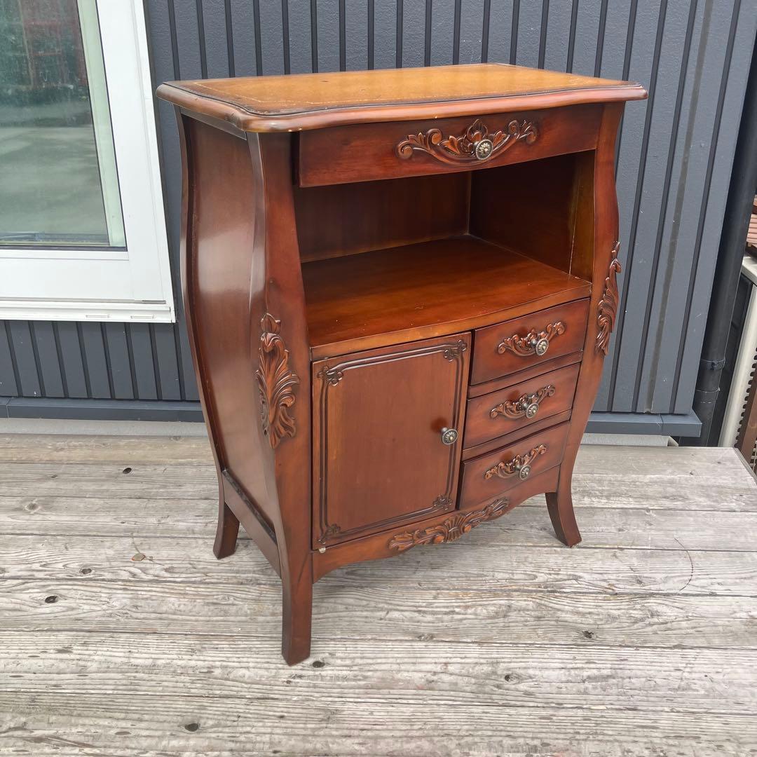 昭和レトロ ミッドセンチュリー 古家具 飾り棚 彫刻サイドボード