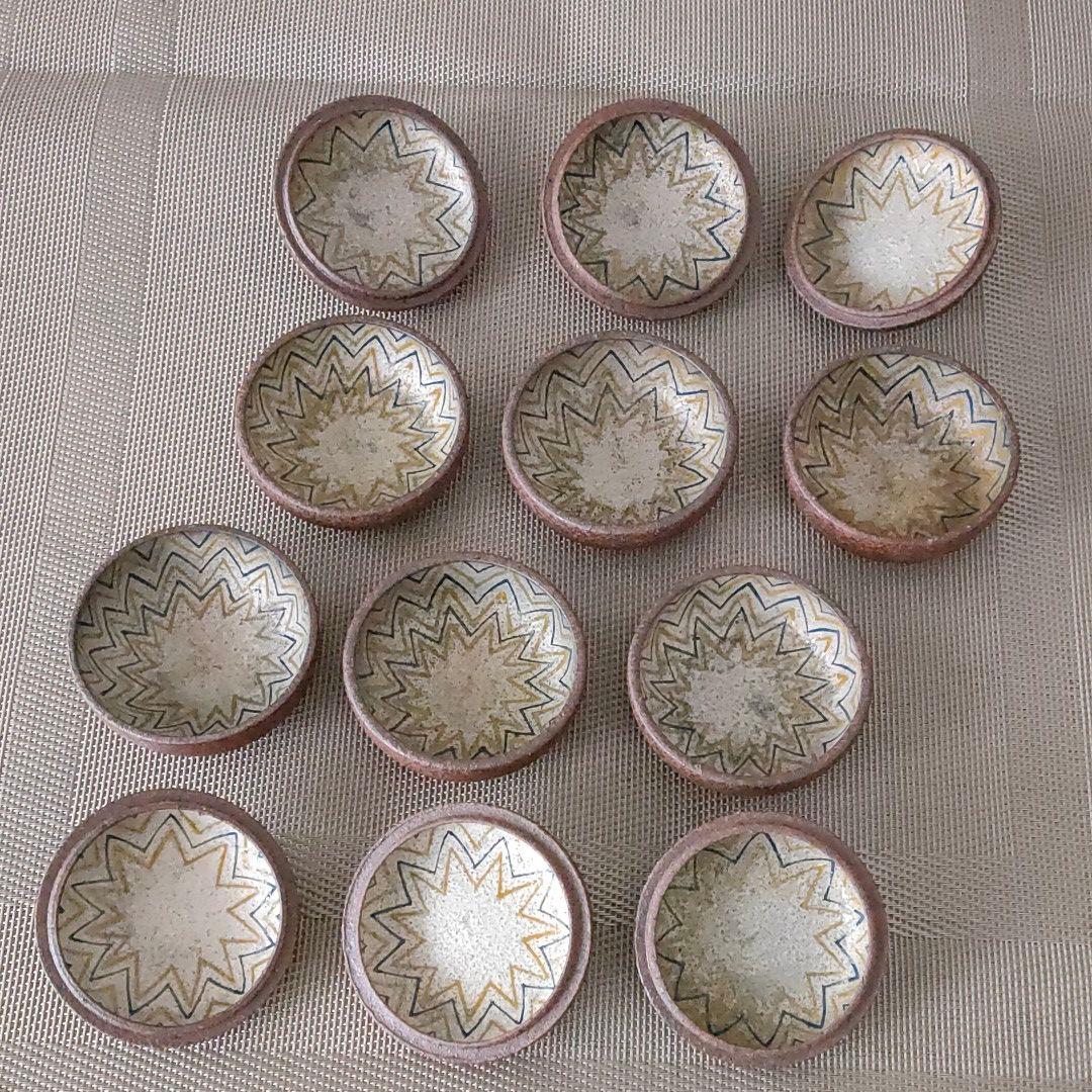 ベン・コーエン 焼締め口取蓋付き器 6個