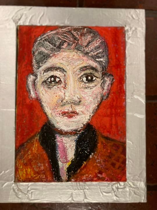 空飛ぶ画家糸川裕志のポップアートの人物画、次男の芳男です、膵臓