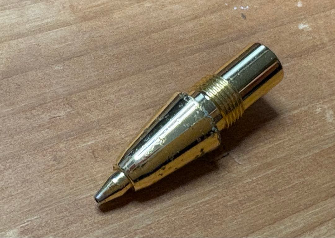 野原工芸　マーブルウッド シャーペン　旧型　ゴールド 固定式口金 付