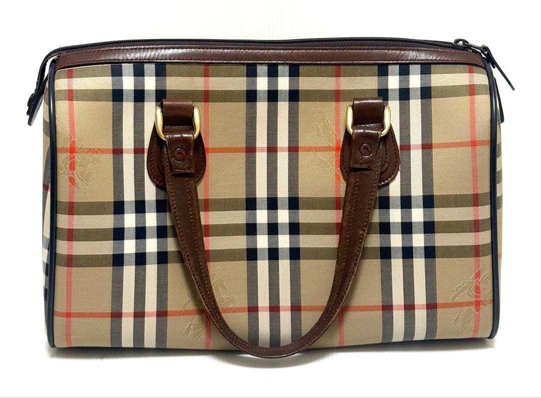 美品♪ オールド バーバリー Burberry ミニボストン ハンドバッグ