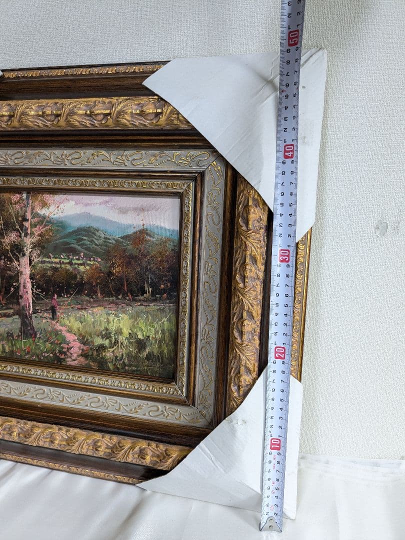 金縁　額縁　油絵　春　桜