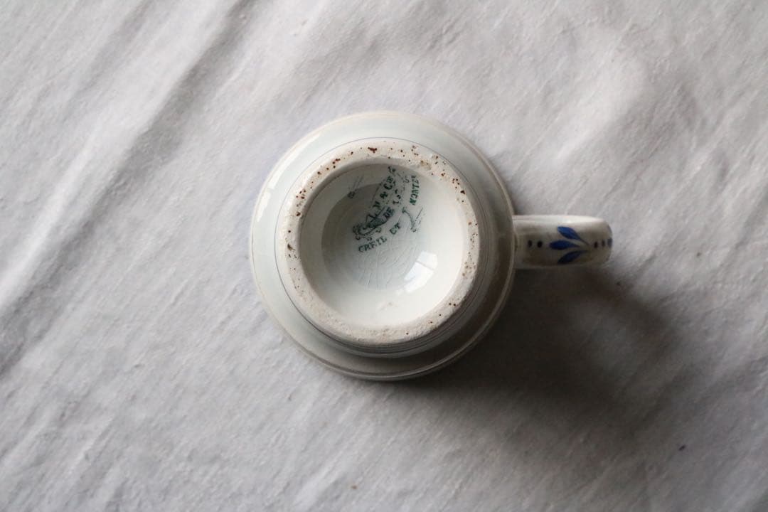 creil et montereau ブルー カップ ファイアンス フィーヌ - www