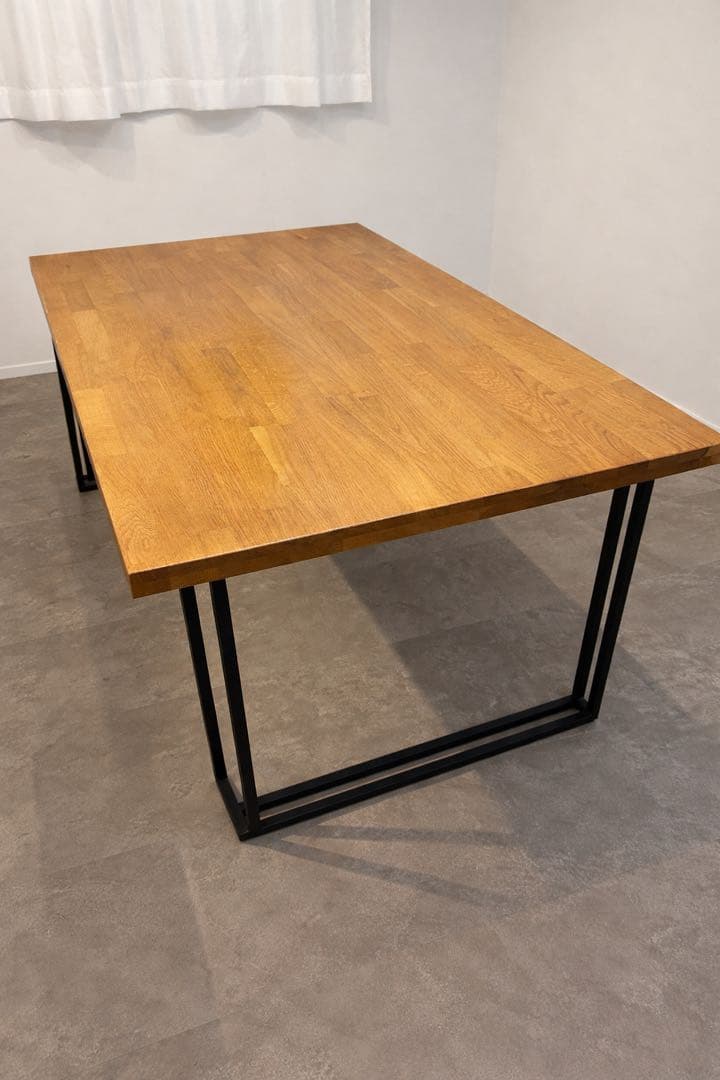 ダイニングテーブル 180×90cm 高さ72cmアイアン脚 4～6人用