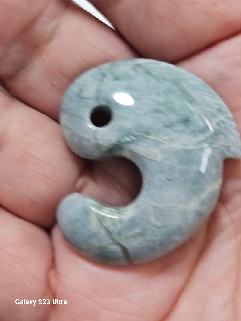 糸魚川翡翠飛龍勾玉４０mm　伝統工芸士作品