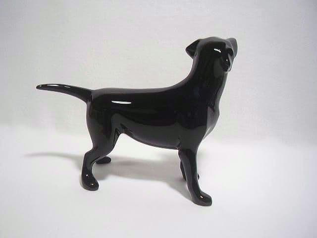 バカラ 希少 ラブラドールレトリバー犬 フィギュリン置物 ブラック 黒