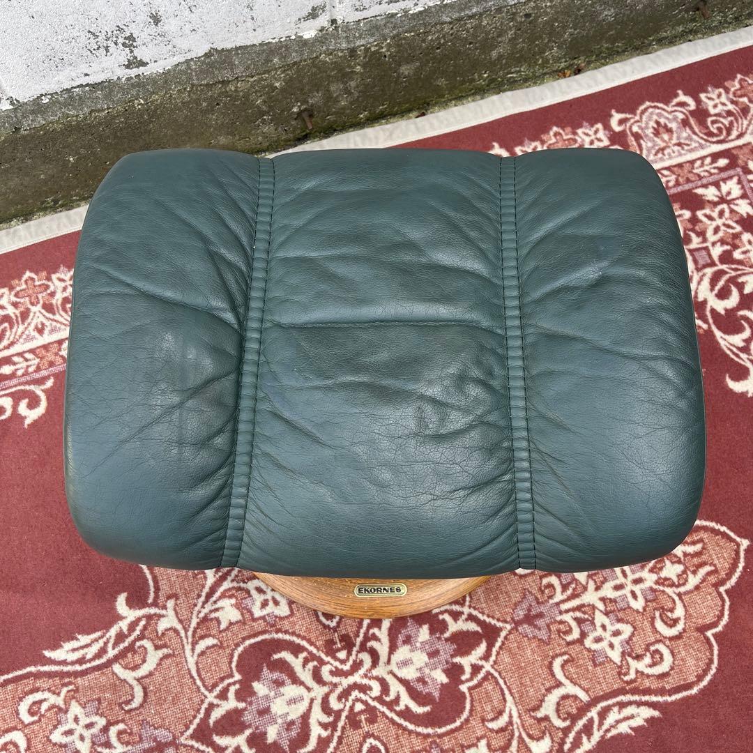 北欧ノルウェー製◾️Ekornesエコーネス 本革レザー張り スツール オットマン