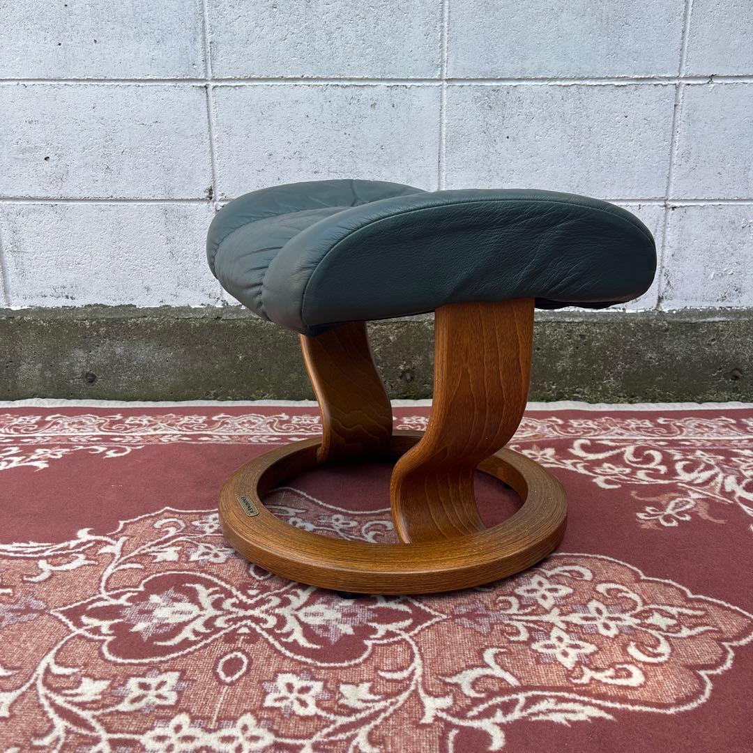 北欧ノルウェー製◾️Ekornesエコーネス 本革レザー張り スツール オットマン